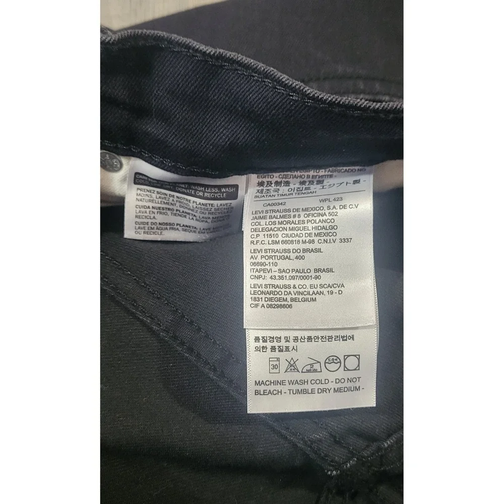 Levis 569 Shorts Mens 38 Black Denim  Loose Fit Long 11